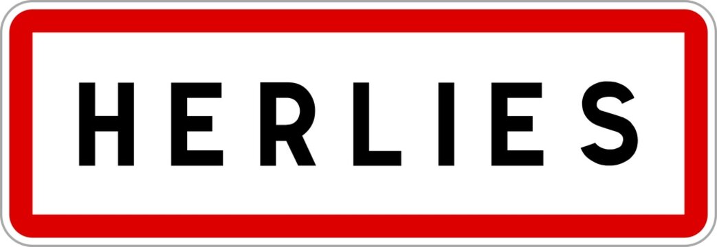 Panneau entrée ville agglomération Herlies / Town entrance sign Herlies