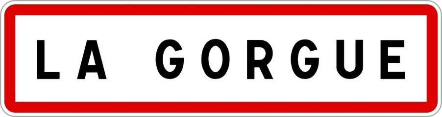 Panneau entrée ville agglomération La Gorgue / Town entrance sign La Gorgue