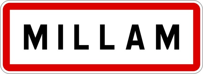 Panneau entrée ville agglomération Millam / Town entrance sign Millam