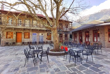 vourgareli village in arta perfecture greece in winter season