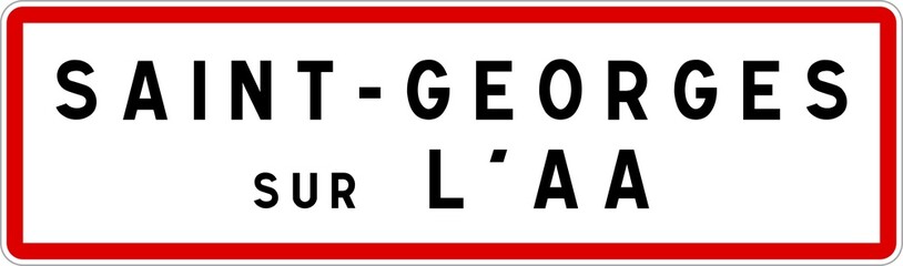 Panneau entrée ville agglomération Saint-Georges-sur-l'Aa / Town entrance sign Saint-Georges-sur-l'Aa