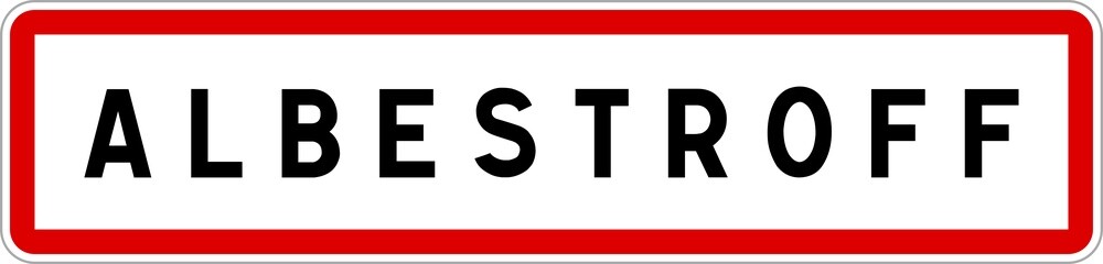 Panneau entrée ville agglomération Albestroff / Town entrance sign Albestroff