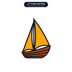 sailboat icon symbol template for graphic and web design collection logo vector illustration