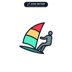 wind surfing icon symbol template for graphic and web design collection logo vector illustration
