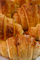 group of homemade croissants close-up