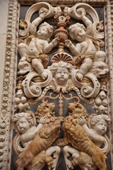 Fototapeta na wymiar Décor baroque de l'église San Salvatore à Palerme. Sicile