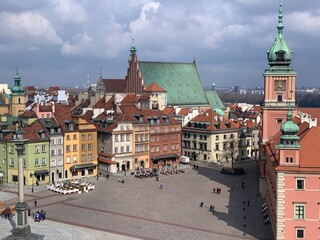 Naklejka na ściany i meble Castle Square - one of the most beautiful places in old Warsaw. Warsaw (Poland)