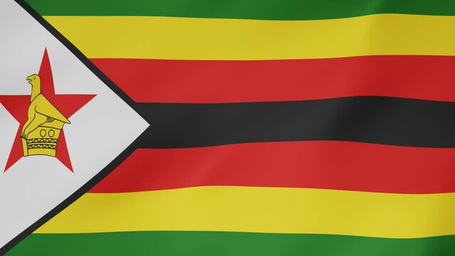 Bandera animada, Zimbabue, Zimbabwe. 4K