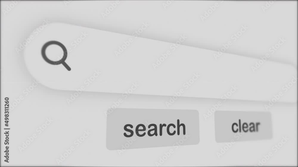 Poster denmark typing on search bar with click animation.vintage monitor screen. searching the word on inte