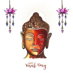 Happy vesak day traditional decorative card background
