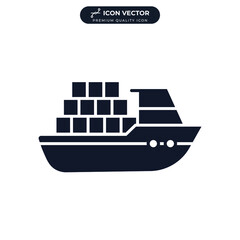 cargo ship icon symbol template for graphic and web design collection logo vector illustration