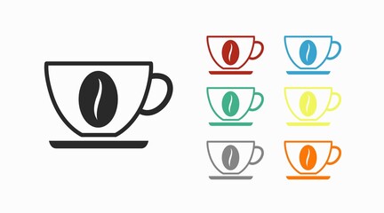 Coffee Cup Icon Set. Vector isolated color illustration set