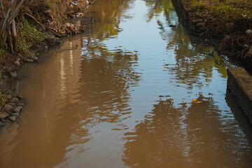 murky water in rural river