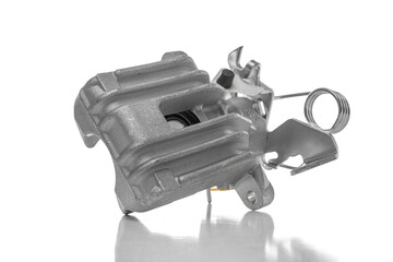 Car new brake caliper isolated on white background.