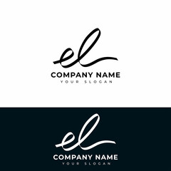 El Initial signature logo vector design