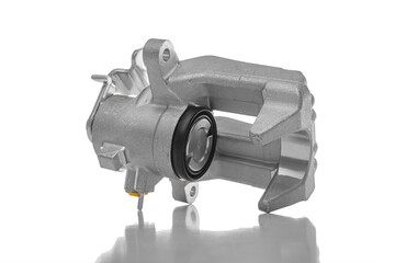 Car new brake caliper isolated on white background.