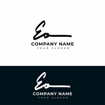 Eo Initial signature logo vector design