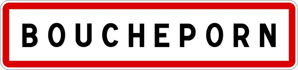 Panneau entrée ville agglomération Boucheporn / Town entrance sign Boucheporn
