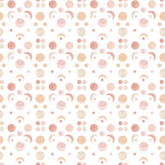 Watercolor retro seamless pattern . Abstract seamless patterm with circle for fabric, wallpaper, print.