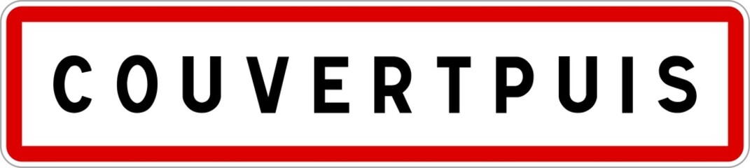 Panneau entrée ville agglomération Couvertpuis / Town entrance sign Couvertpuis