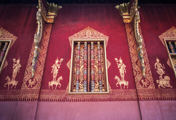 Wat Sensoukharam Temple in Luang Prabang, Laos, It's was declared world heritage city by Unesco