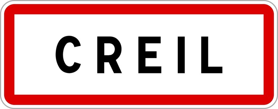 Panneau entr&eacute;e ville agglom&eacute;ration Creil / Town entrance sign Creil