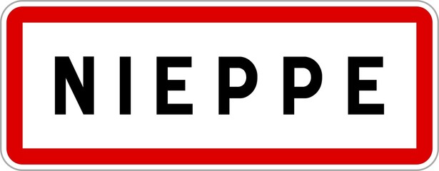 Panneau entrée ville agglomération Nieppe / Town entrance sign Nieppe