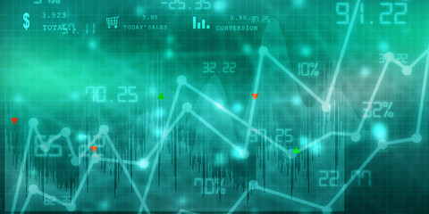 2d rendering Stock market online business concept. business Graph 