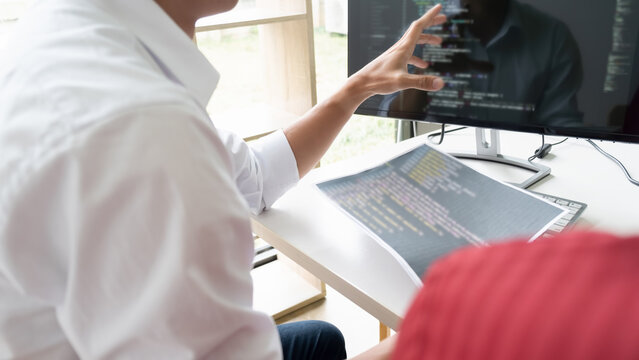 Programmer working in a software development and coding technologies. Website design. Technology concept.