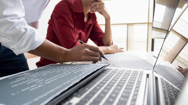 Programmer working in a software development and coding technologies. Website design. Technology concept.