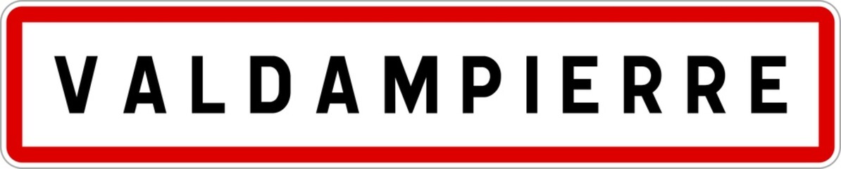 Panneau entrée ville agglomération Valdampierre / Town entrance sign Valdampierre