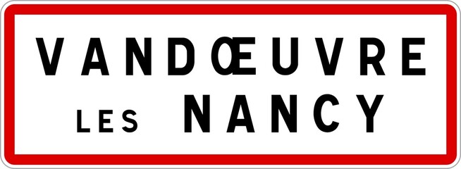 Panneau entrée ville agglomération Vandœuvre-lès-Nancy / Town entrance sign Vandœuvre-lès-Nancy