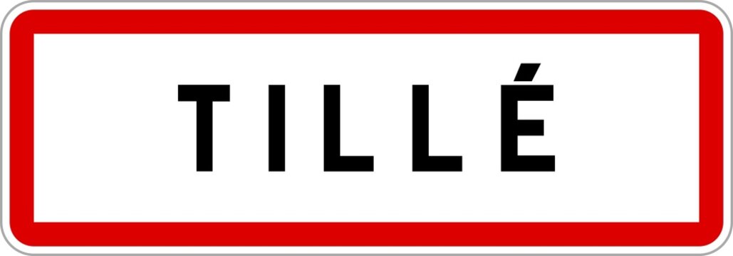 Panneau entr&eacute;e ville agglom&eacute;ration Till&eacute; / Town entrance sign Till&eacute;
