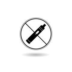 Electronic cigarette ban icon with shadow