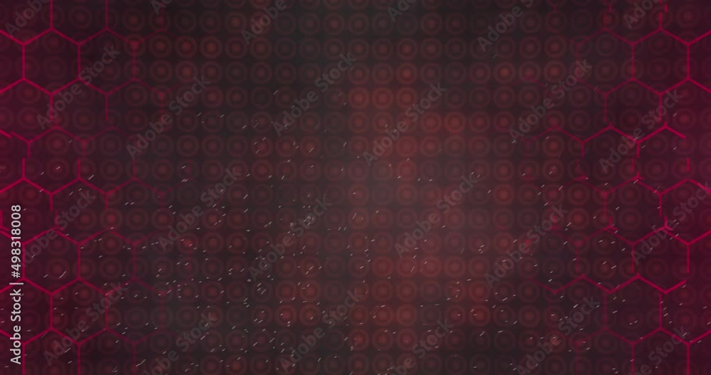 Wall mural animation of neon red pattern over red pattern