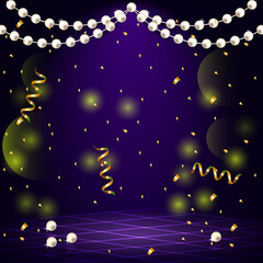 Obraz na płótnie Canvas Party Background With Beads And Confetti