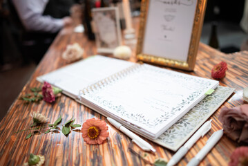 wedding reception book for wishes and signatures 