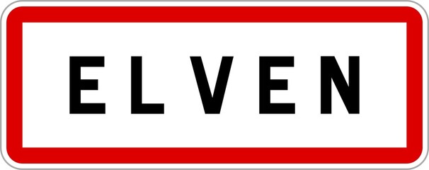 Panneau entrée ville agglomération Elven / Town entrance sign Elven