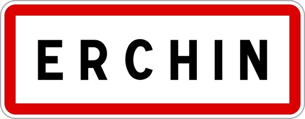 Panneau entrée ville agglomération Erchin / Town entrance sign Erchin