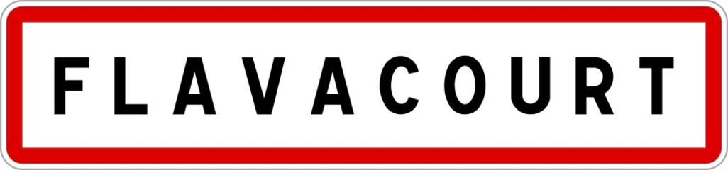 Panneau entrée ville agglomération Flavacourt / Town entrance sign Flavacourt