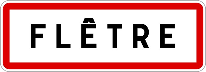 Panneau entrée ville agglomération Flêtre / Town entrance sign Flêtre