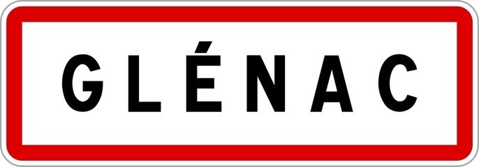 Panneau entrée ville agglomération Glénac / Town entrance sign Glénac