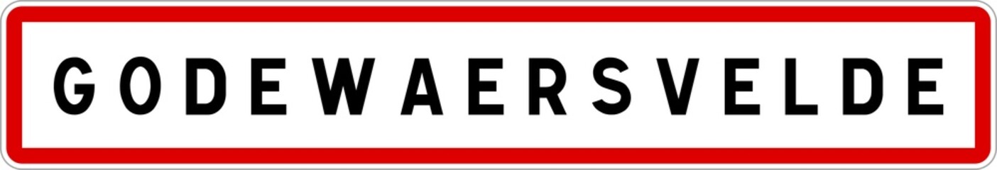 Panneau entrée ville agglomération Godewaersvelde / Town entrance sign Godewaersvelde