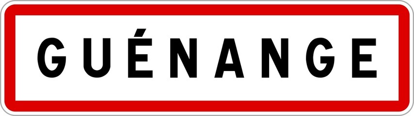 Panneau entrée ville agglomération Guénange / Town entrance sign Guénange
