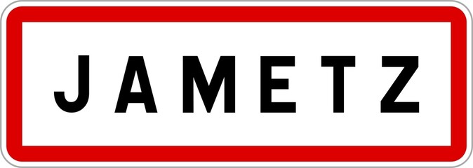 Panneau entrée ville agglomération Jametz / Town entrance sign Jametz