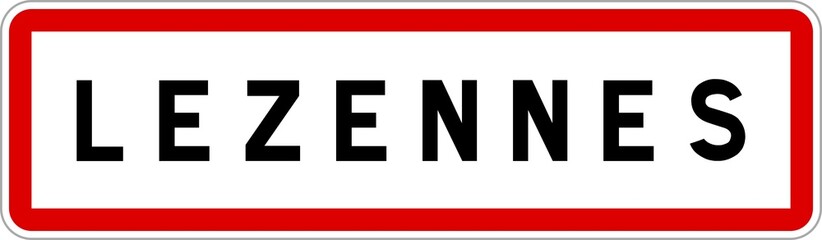 Panneau entrée ville agglomération Lezennes / Town entrance sign Lezennes