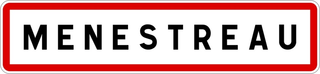 Panneau entrée ville agglomération Menestreau / Town entrance sign Menestreau