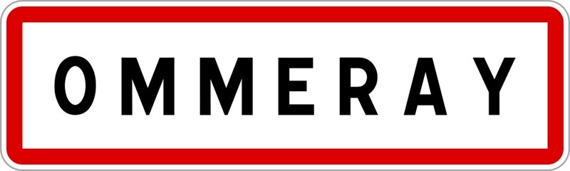 Panneau entrée ville agglomération Ommeray / Town entrance sign Ommeray