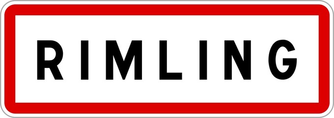Obraz premium Panneau entrée ville agglomération Rimling / Town entrance sign Rimling