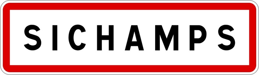 Panneau entrée ville agglomération Sichamps / Town entrance sign Sichamps